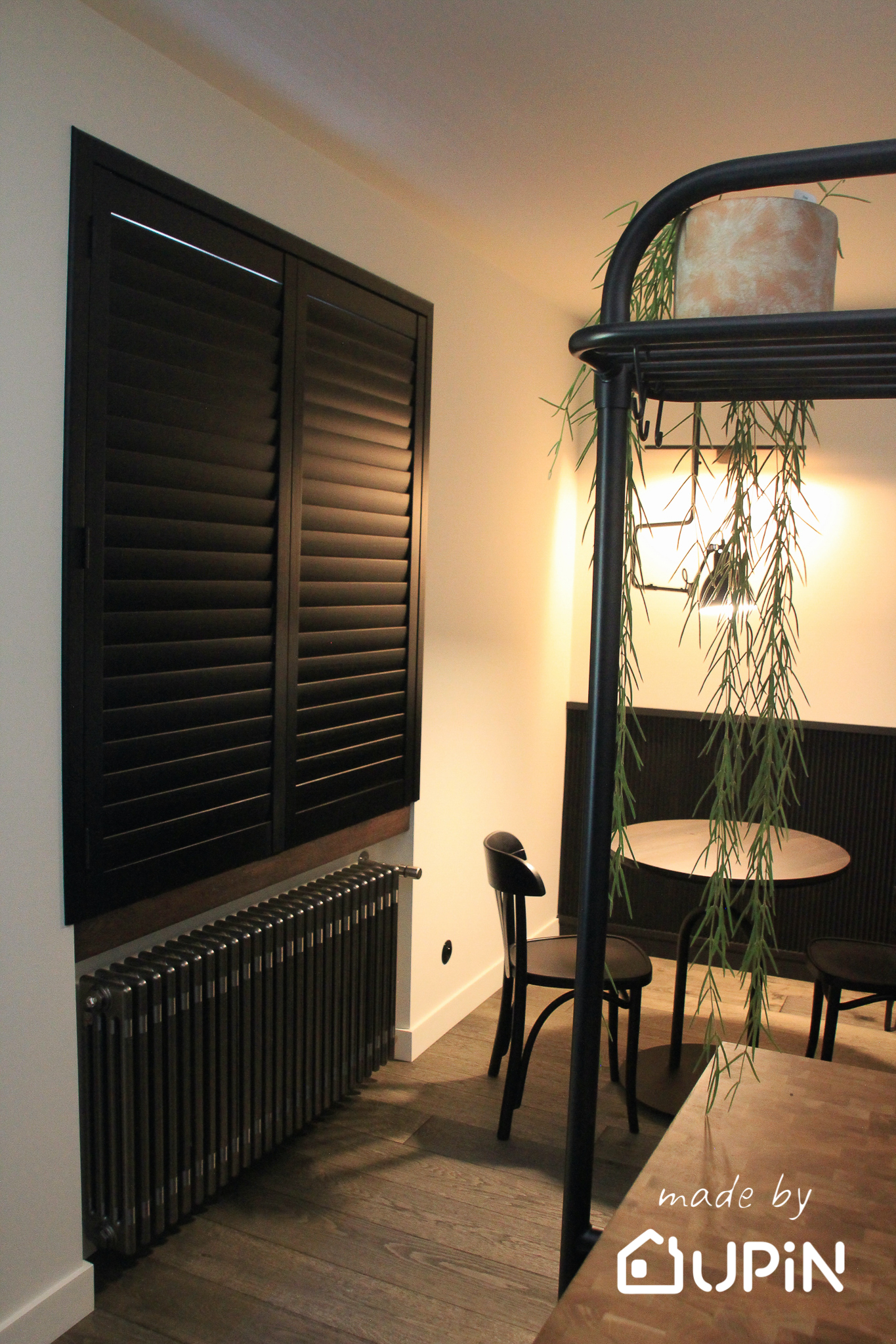 Shutters Paulownia, kolor Black, lamele 76 mm, drążek ukryty