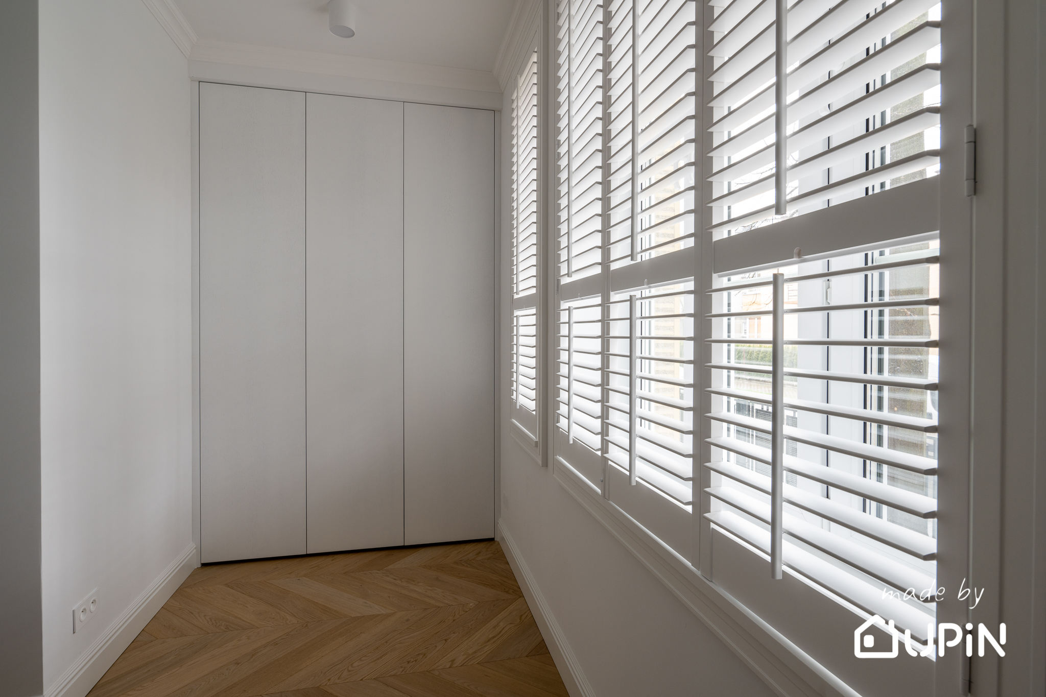Shutters Paulownia, kolor Vivid White, lamele 64 mm, drążek centralny