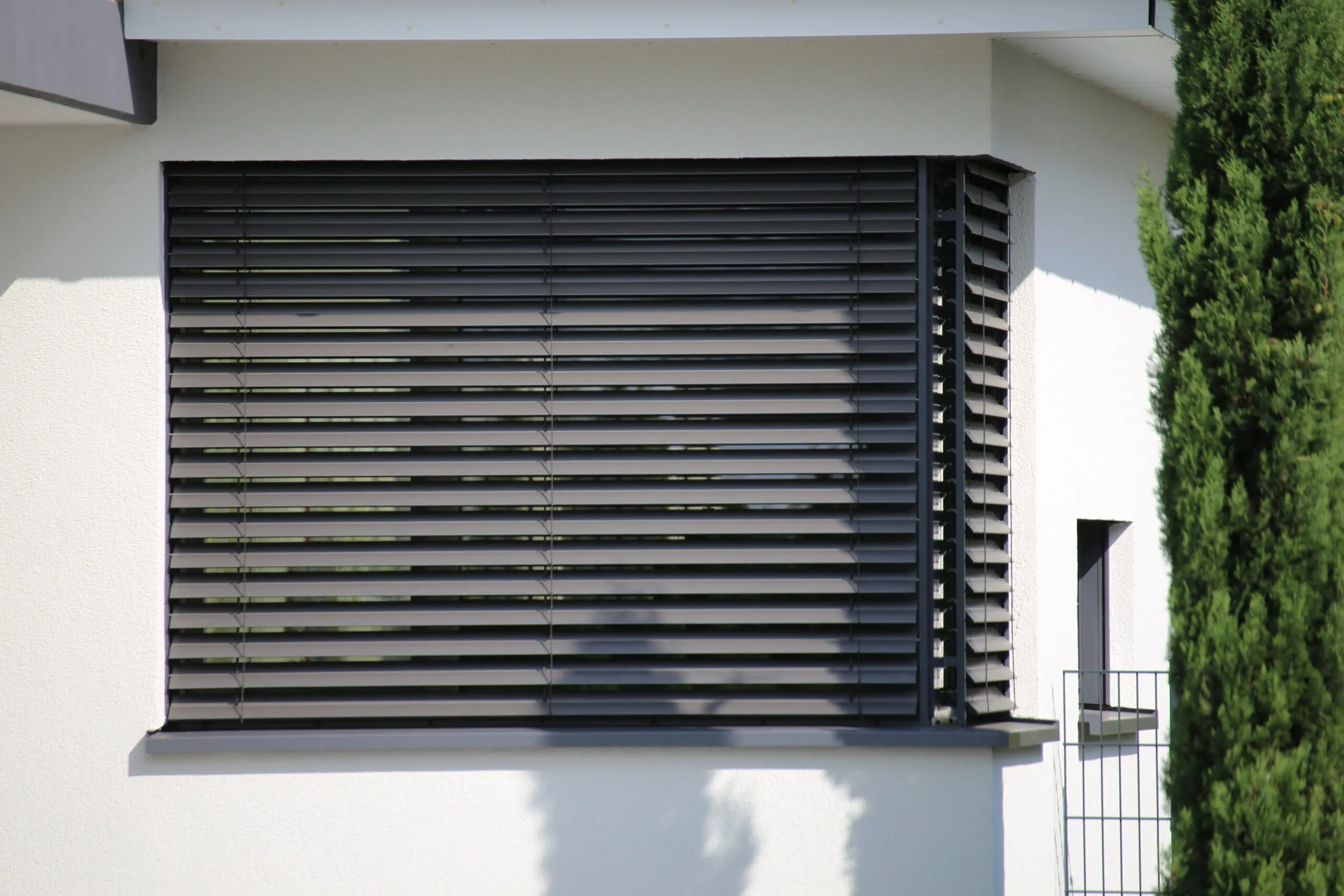 Window With Modern Blind, Exterior Shot